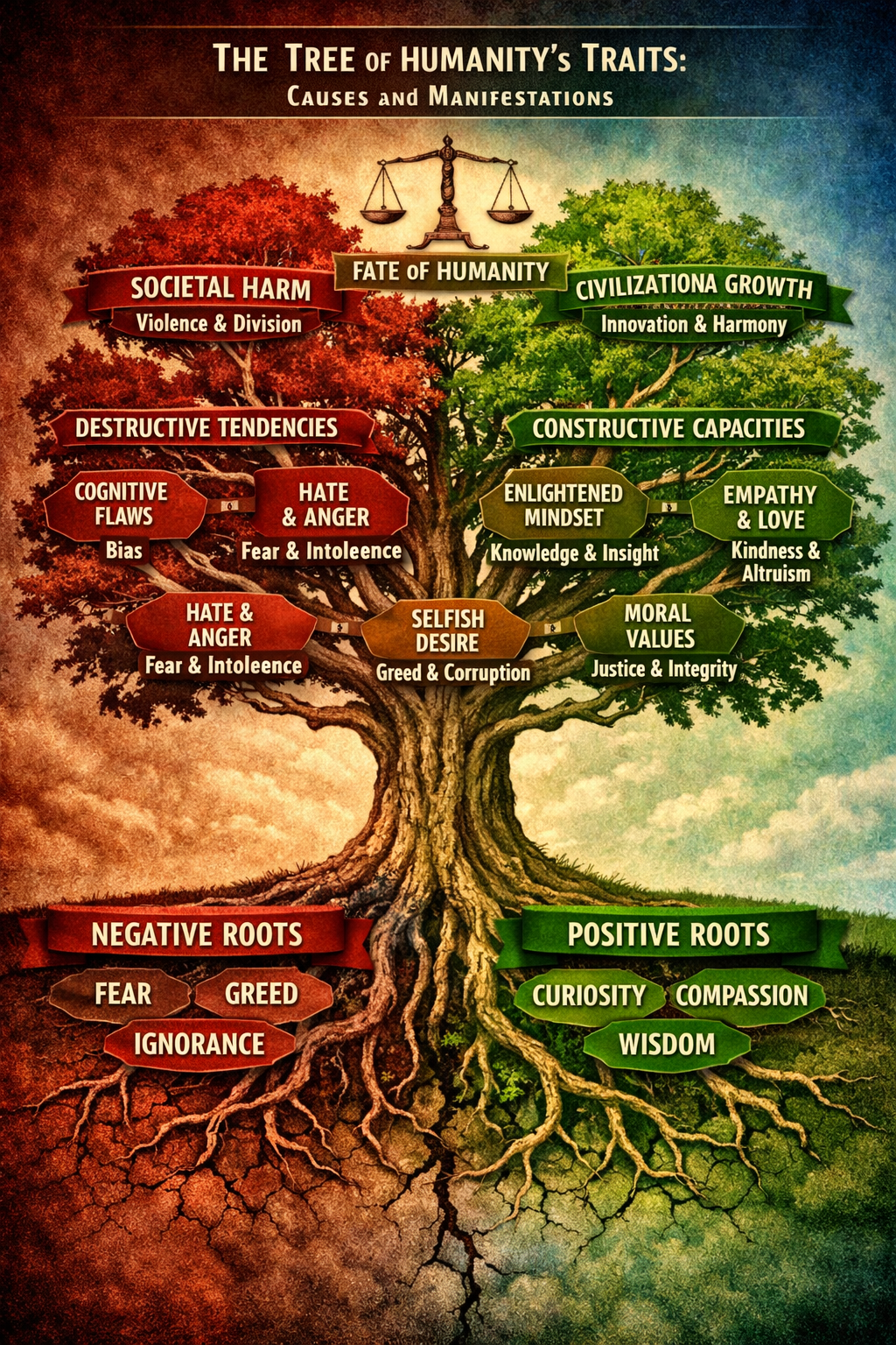 Image symbolizing the balance of humanity